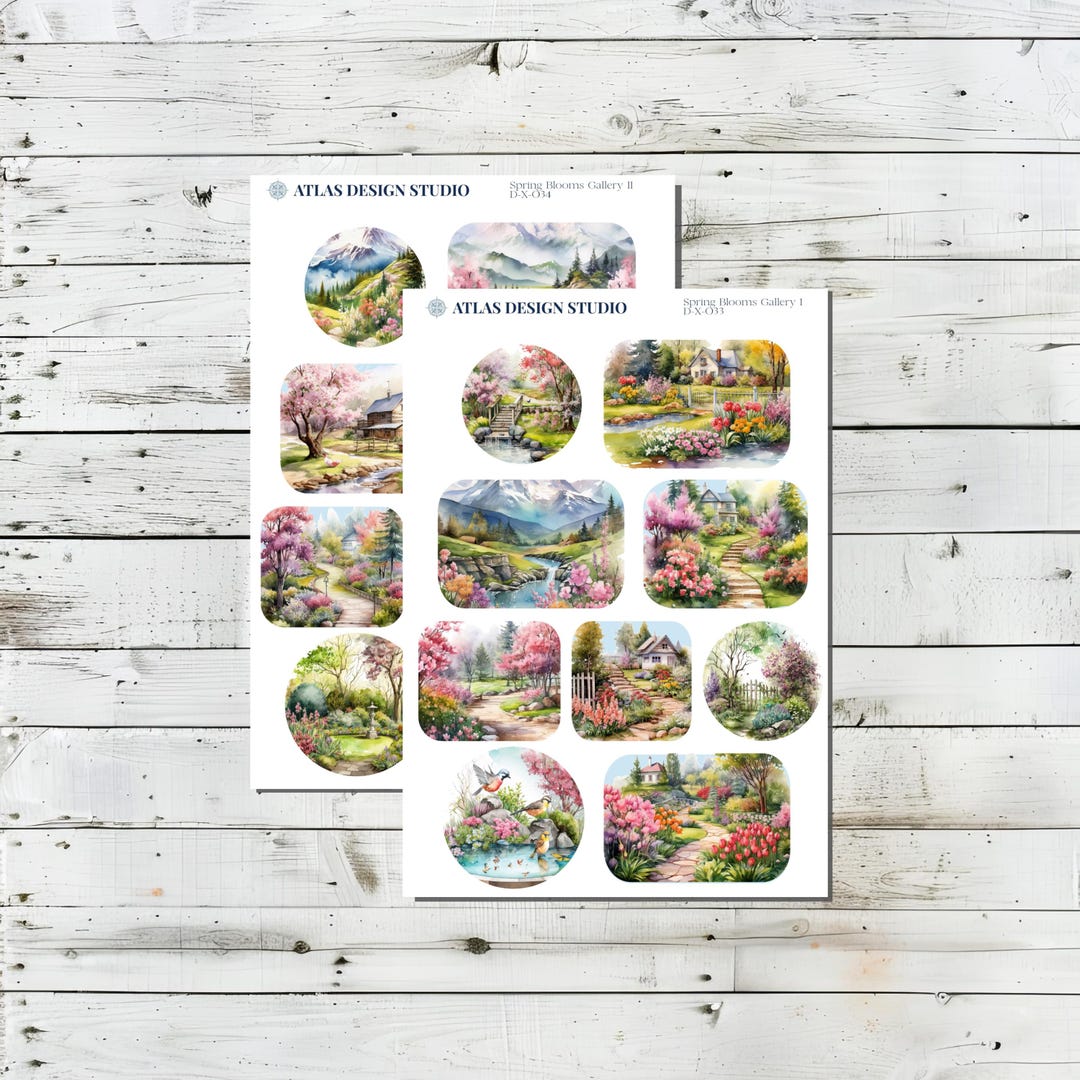 Spring Watercolor Sticker Sheets | Spring Theme Stickers for Journals ...