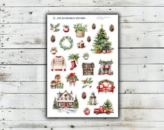 Julklassiker | Jultema-klistermärken för dagbok