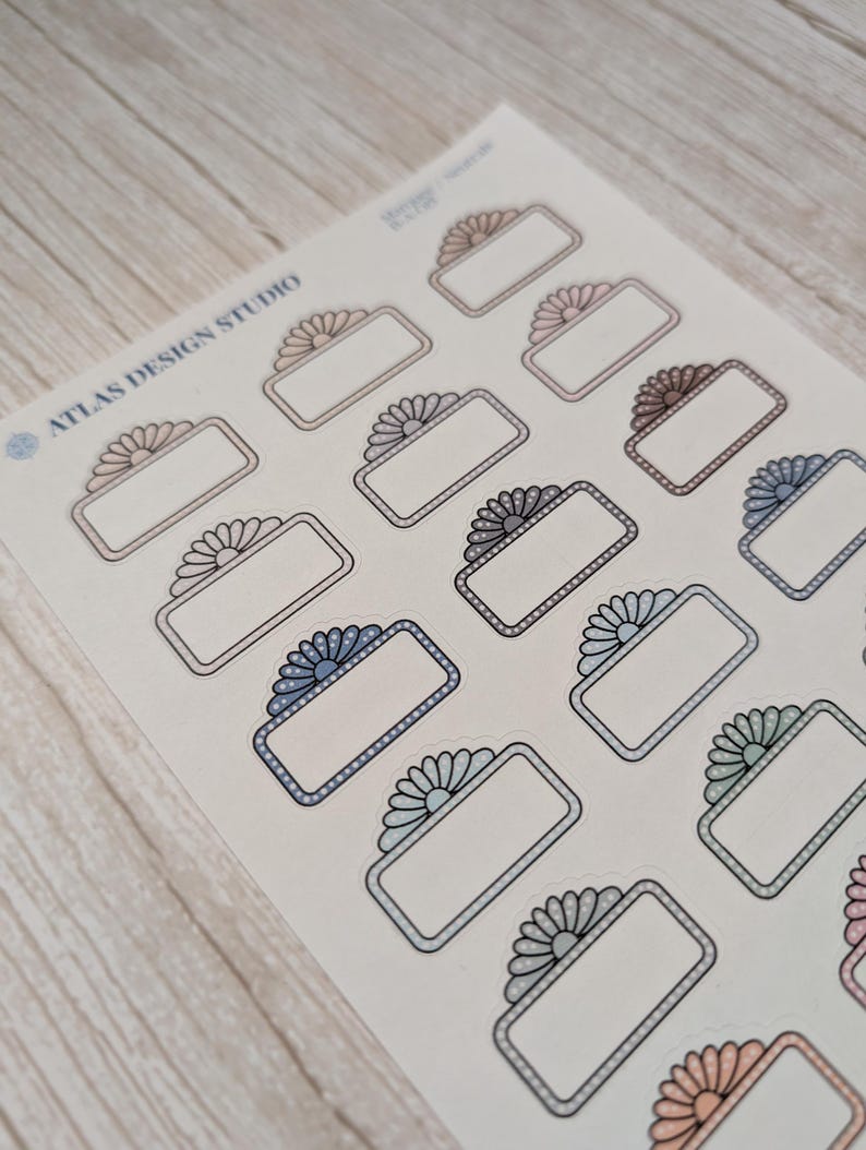 Rectangular Assorted Sticker Sheet Marquee Sticker Sheet | Neutral Colors | TV Show or Movie Night Sticker ...