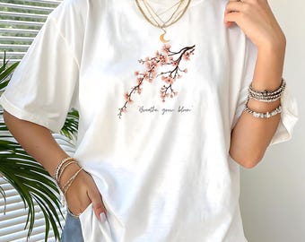 Cherry Blossom T-Shirt, Sakura T-Shirt, Cherry Blossom Gift, Floral T-Shirt, Japanese Cherry T-Shirt, Flower T-Shirt.
