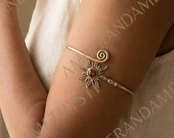 Silver Stainless Steel Arm Cuff – Waterproof Adjustable Spiral Bangle Bracelet, Minimalist Unisex Jewelry Gift