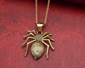 Collana Gotica Donna In Velluto Nero Con Ciondolo Ragno E Cristallo Rosso - Girocollo Elegante Per Halloween E Look Alternativi