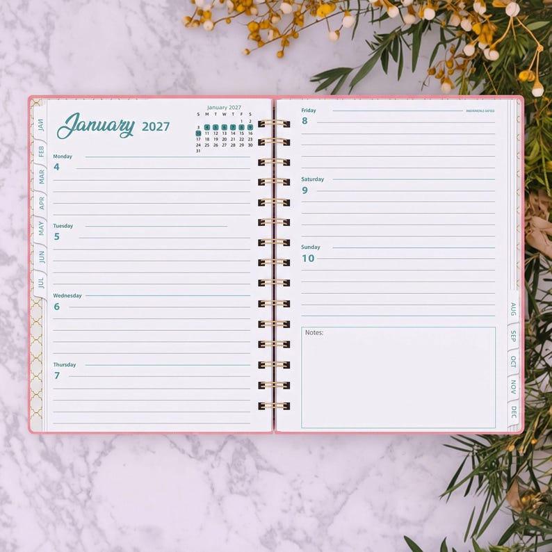 2027 Spiral Planner Notebook, Personalized A5 Daily Planner, Custom ...