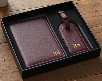 Personalized Passport Holder Gift Set, Custom Passport Holder, Newlyweds, Bridesmaid Groomsman Gift, Travel Set Accessories, Christmas Gift