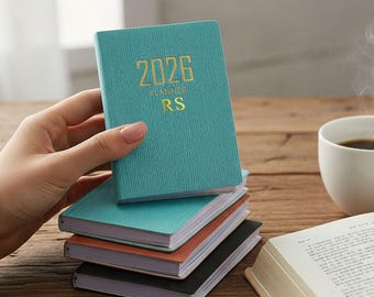 2026 A7 Pocket Planner, Personalized Travel Journal, Daily & Weekly Schedule Book, Portable PU Leather Notebook, Small Agenda Book