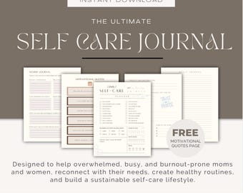 Mom Self-Care Planner | Wellness Journal for Moms | Mental Health Tracker | Daily Self Care Journal | Printable Self Care Workbook |