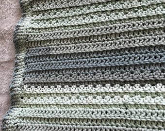Heirloom Crochet Multi-Stitch Baby Blanket - Seattle Sky 32"x30"