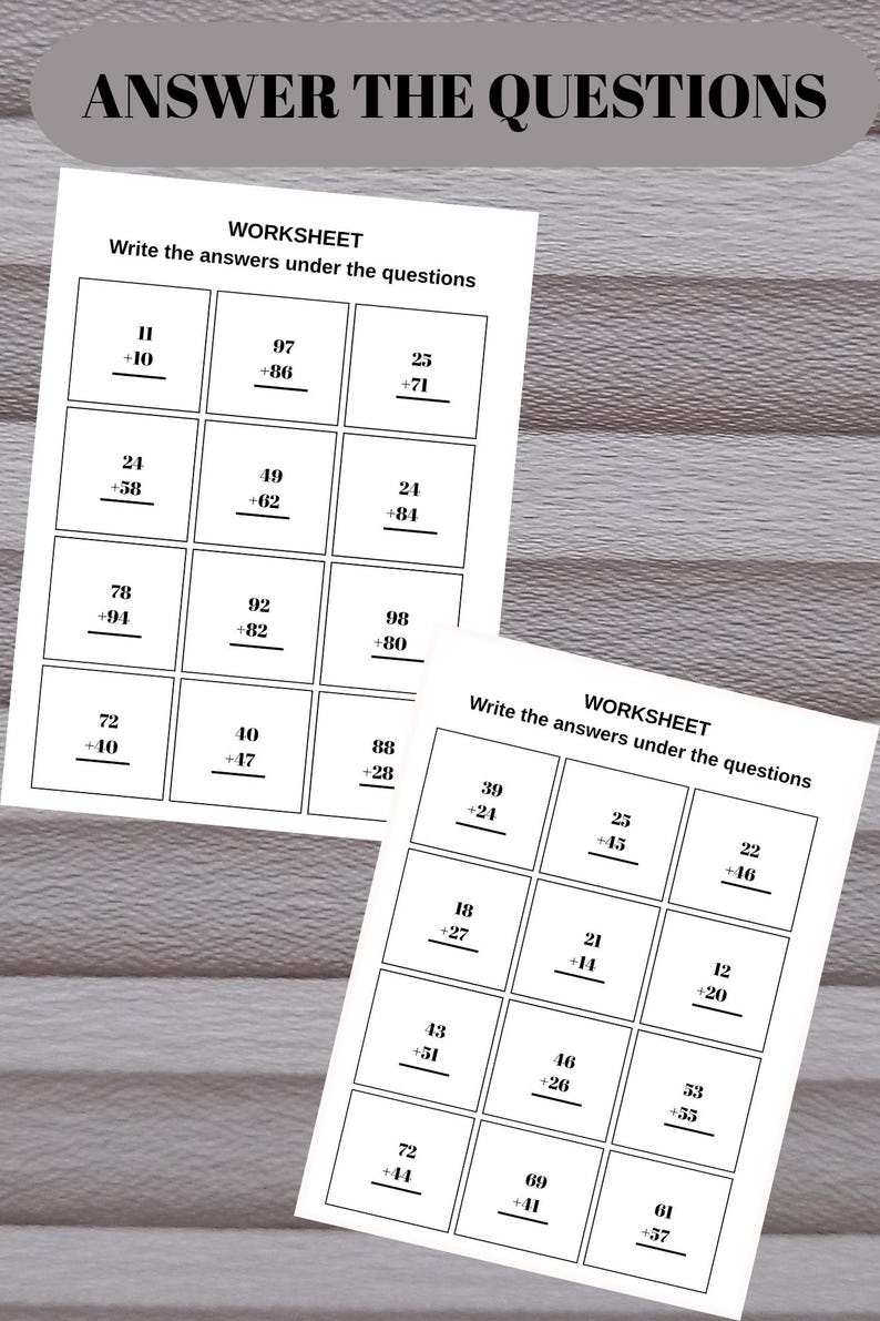 Working Worksheet 10 Pages of Addition Worksheets for Kids-1st Grade-2 Grade Math ...