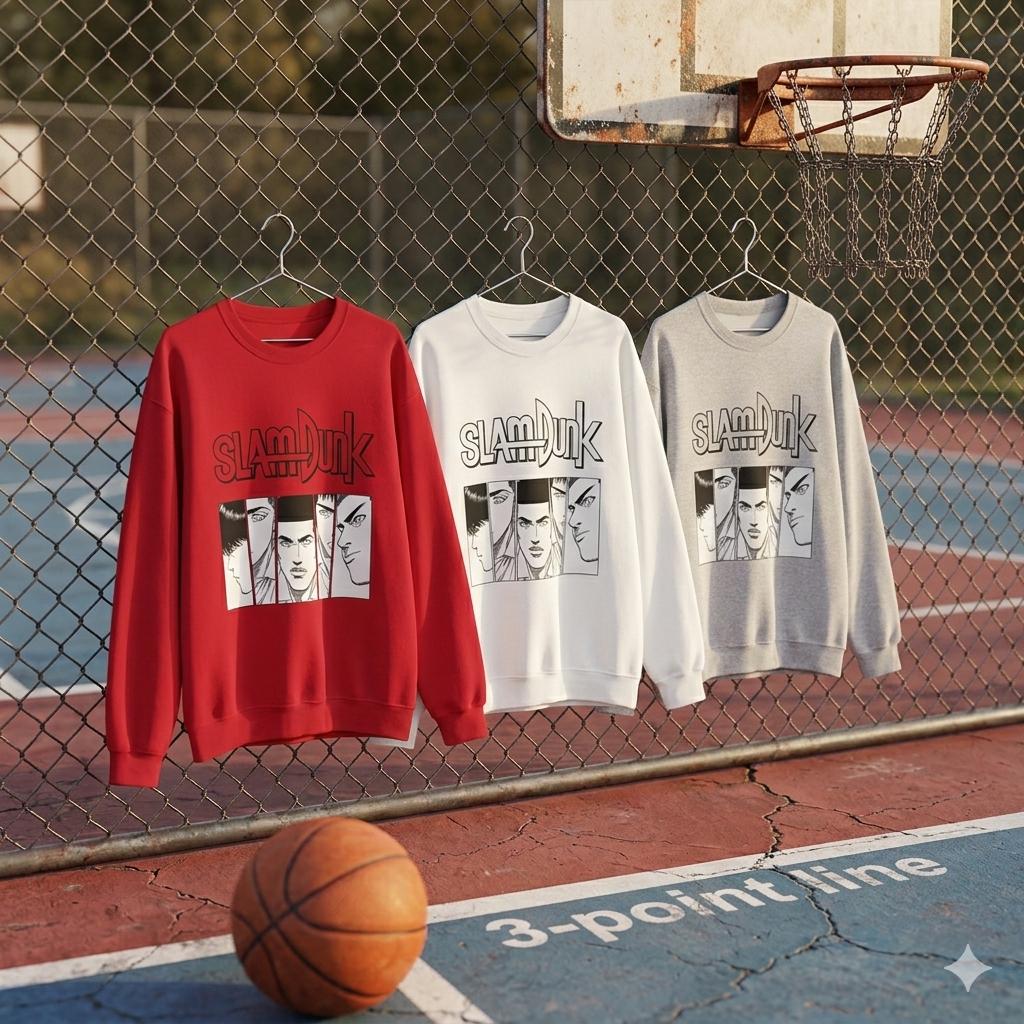 Felpe da basket giocatore di basket Slam Dunk Heartline Crewnecks Felpe da basket giocatore di basket Slam Dunk Heartline Crewnecks