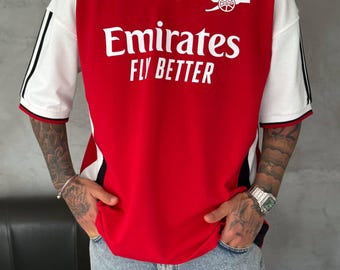 Vintage Arsenal Style Rugby Polo Summer Shirt - Retro Gunners Soccer Tshirt - Streetwear Pullover - Gift for Arsenal Fans