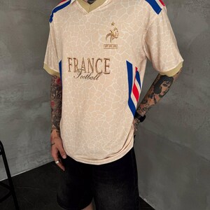 Retro France Football Jersey, Vintage France Soccer Shirt, France Concept Kit, Embroidered France Football Tee, World Cup 2026 image 5