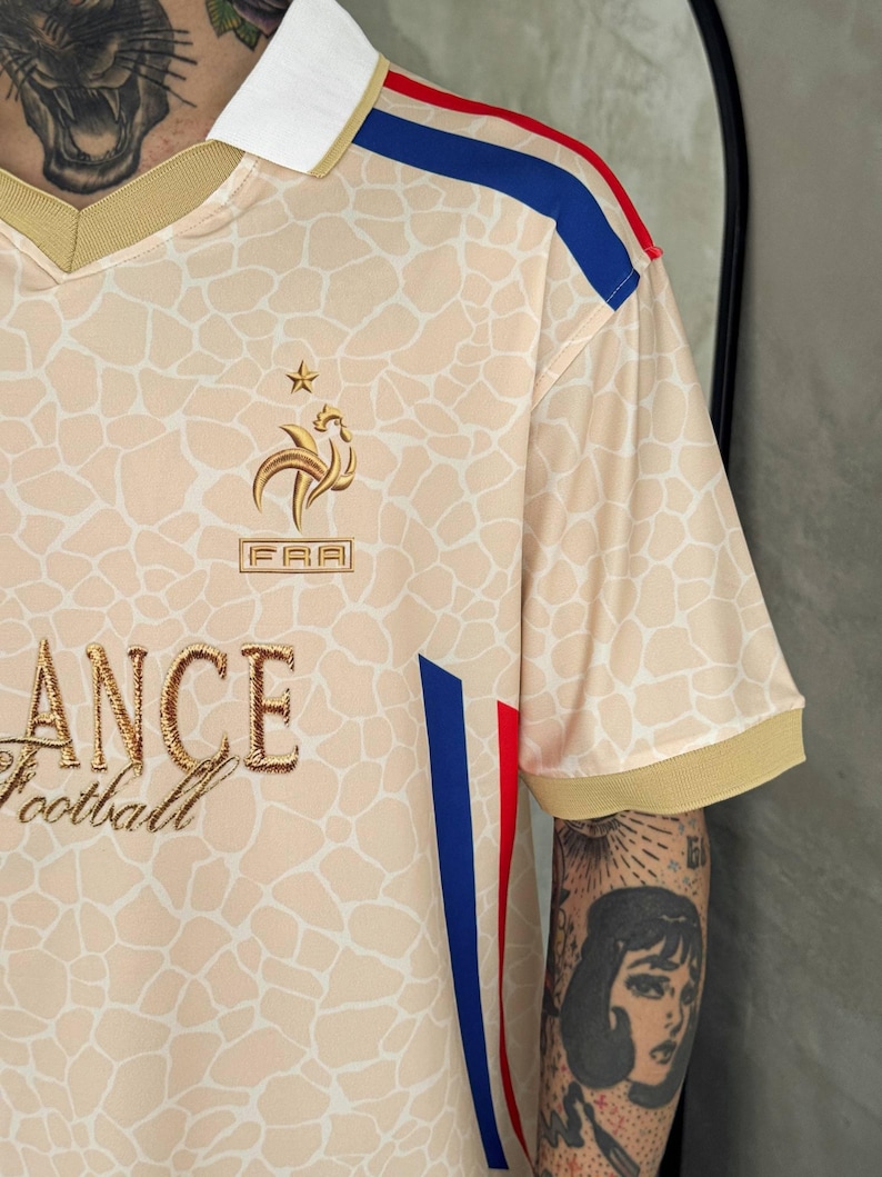 Retro France Football Jersey, Vintage France Soccer Shirt, France Concept Kit, Embroidered France Football Tee, World Cup 2026 image 8