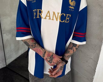 France Retro Football Vintage Style Jersey Shirt, Blue Blanc Rouge Shirt, World Cup 2026 France Tee