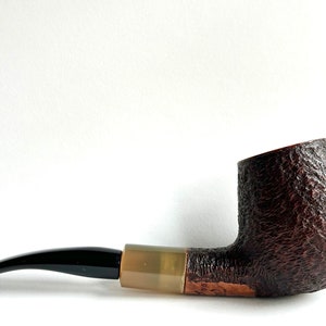 Estate Pipe Randy Wiley Rusticated Bent Brandy Pipe with Horn Pipes & Tobacco Magazine 14 of 50 limited edition pipe