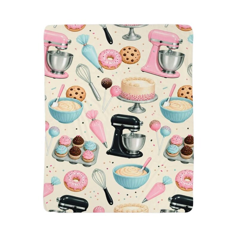 Manta para hornear, manta polar para pastelero, decoración acogedora para la cocina, regalo para amantes de los postres imagen 2