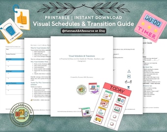 Visual Schedules & Transitions Parent + Teacher Guide Bundle | ABA-Informed Tools for Routines