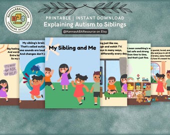 カスタマイズ可能なソーシャルストーリー：自閉症に関する兄弟姉妹向けソーシャルストーリー｜兄弟姉妹への自閉症の説明｜神経多様性リソース（デジタルダウンロード）