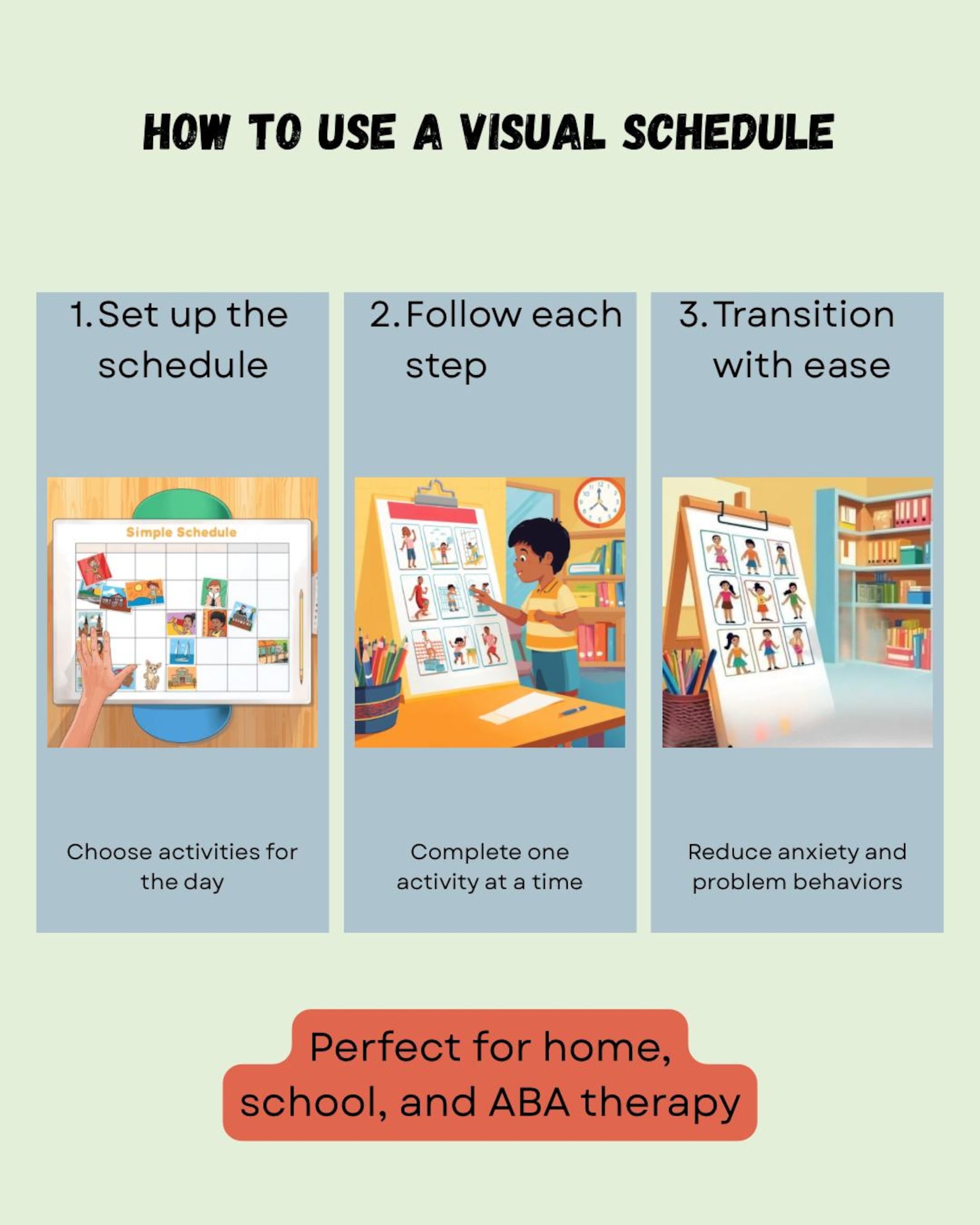 Editable Visual Schedule for Autism | Daily Routine Cards Printable ...