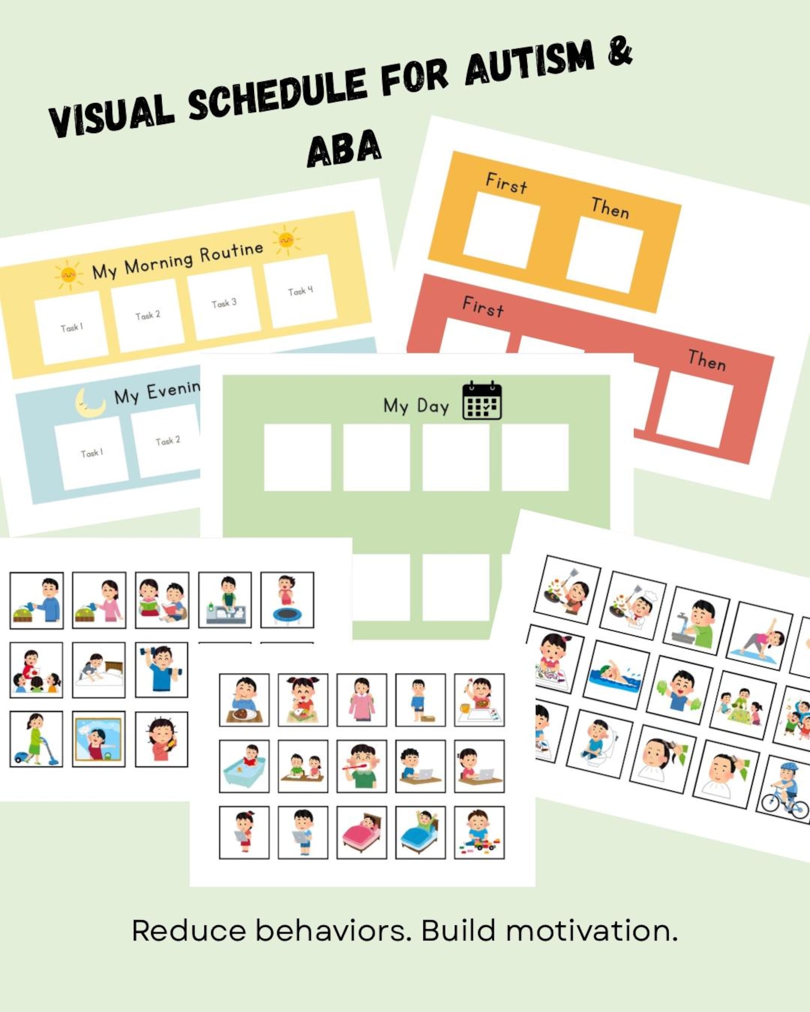 Editable Visual Schedule for Autism | Daily Routine Cards Printable ...