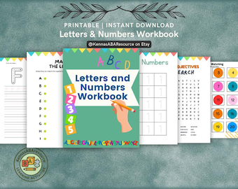 文字と数字のワークブック | 幼児向け印刷可能