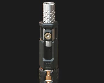 Fidget Toy Ibrido 2-in-1 (Spinner + Slider) | Struttura in Metallo Nero con Dettagli Industriali | Regalo EDC per Collezionisti