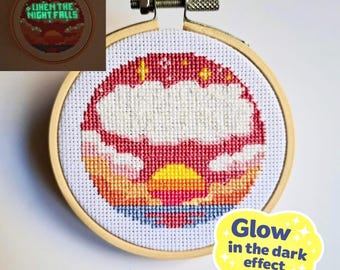 Glow in the Dark Sunset Cross Stitch Pattern | PDF Instant Download