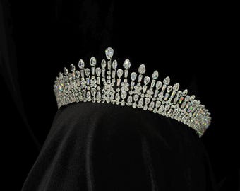 Royal Zircon Crown Tiara – Luxury Bridal Headpiece, Statement Wedding