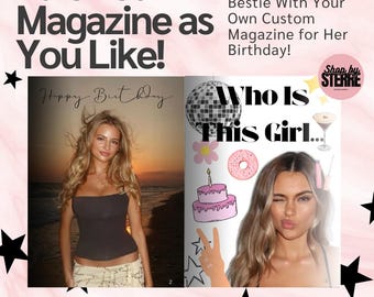 Birthday Magazine Canva Template | Friend Gift, DIY (Editable/Printable