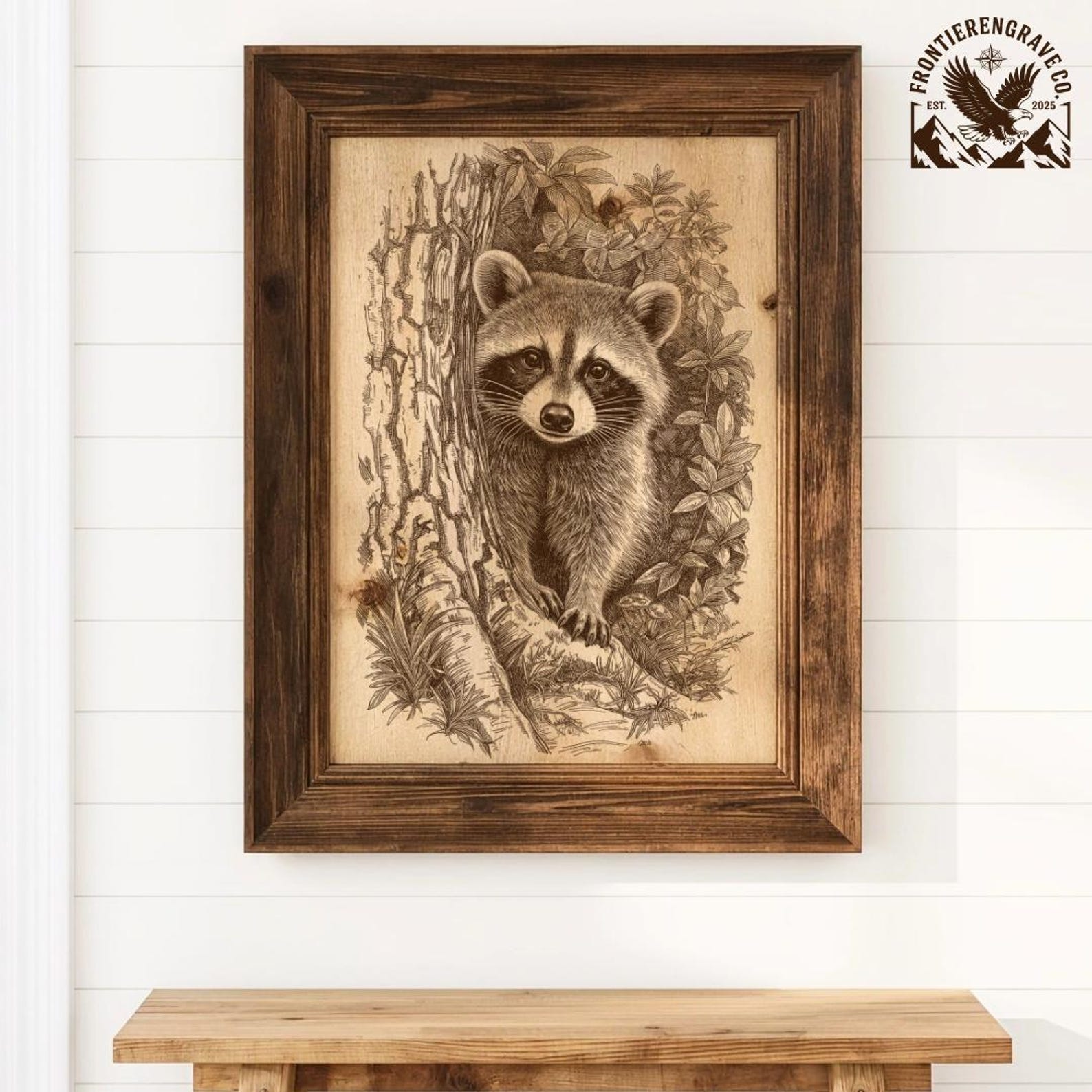 Rustic Raccoon Curious Raccoon in Tree PNG | Woodland Animal Laser File for Wood ...