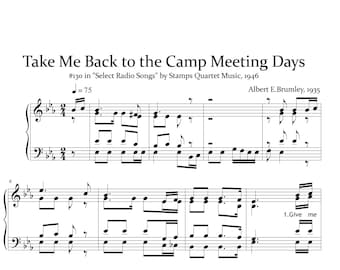 Take Me Back to the Camp Meeting Days – koor en piano | Albert E. Brumley Southern Gospel Hymn pdf