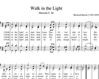 Walk In Song Walk in the Light – Choir and Piano Sheet Music PDF | Bernard Barton ...