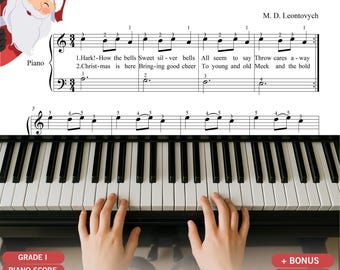 Carol of the Bells | Grade 1 Easy Piano Sheet Music with Lyrics | Simplified Christmas PDF for Beginners Instant Download