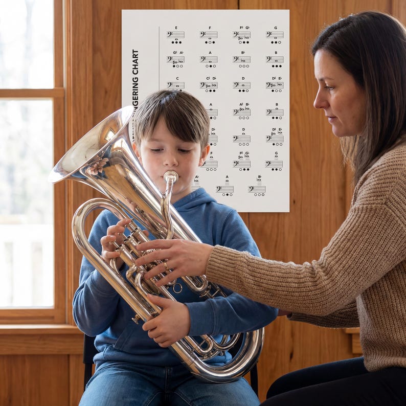 Euphonium Fingering Chart: Clear Layout - Digital Download image 5