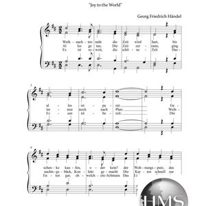 Weihnachten naht (Alegria para o Mundo) – Georg Friedrich Händel – Klavier- und Gesangspartitur mit deutschem Texto | Baixar PDF