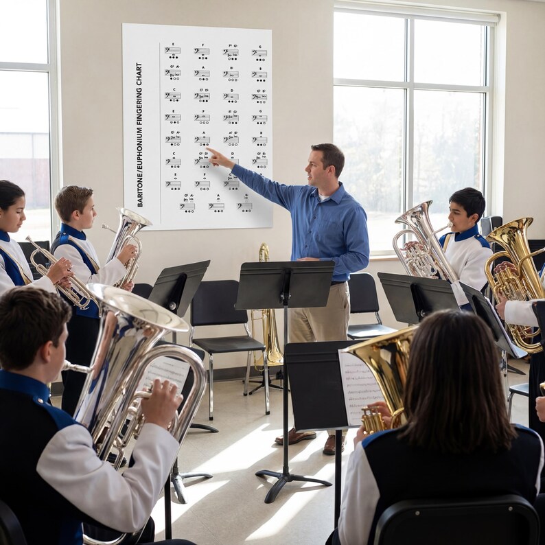 Euphonium Fingering Chart: Clear Layout - Digital Download image 14