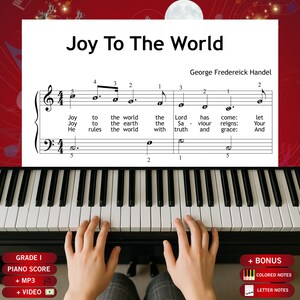 Partitura de «Alegría para el mundo» - Piano fácil navideño con letra