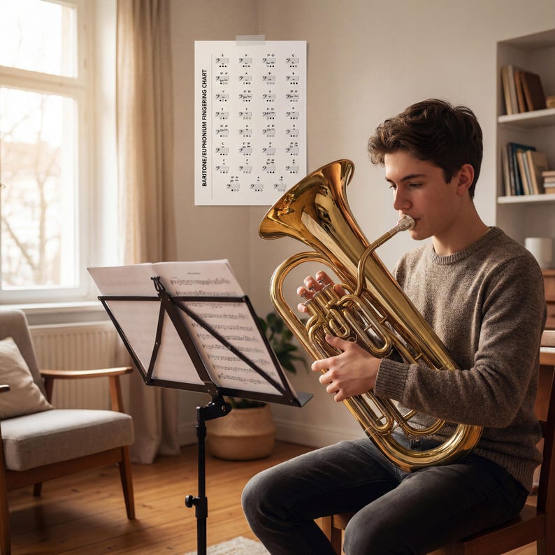 Euphonium Fingering Chart: Clear Layout - Digital Download image 9