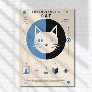 Schrödinger's Cat Poster - Science Study Print for Physics Students