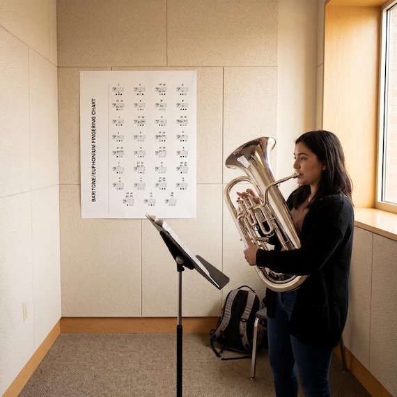 Euphonium Fingering Chart: Clear Layout - Digital Download