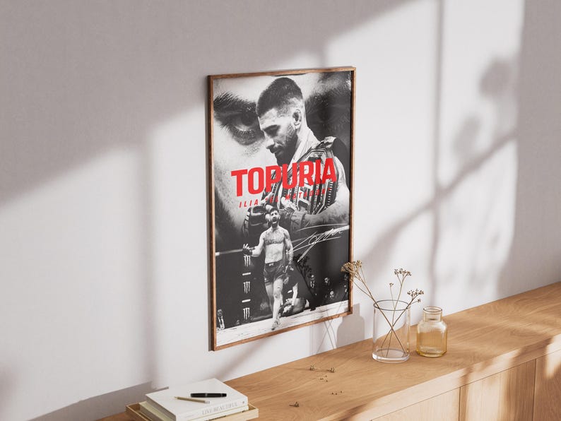 Topperia Ilia Topuria Poster, UFC Wall Print, MMA Digital Download, Fighter ...