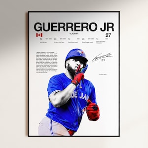 Vladimir Guerrero Jr Poster, MLB Wall Print, Toronto Blue Jays Wall Print, Baseball Digital Download, MLB Athlete Print, Baseball Room Gift