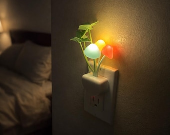 Veilleuse champignon aux couleurs changeantes - Lampe enfichable LED fantaisiste