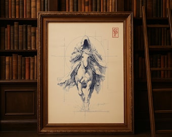 Ringwraith Art Print: Vintage Fantasy Nazgûl Wall Decor (Digital Download)