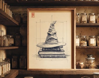 The Sorting Hat Printable Wall Art: Unique Vintage Home Decor for Book Lovers (Digital Download)