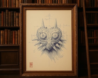 Majoras mask utskrivbar väggdekoration: Zelda-speldekor (digital nedladdning)