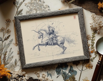 Unicorn Rider Printable Home Decor: Vintage Castlecore Wall Art (Digital Download)