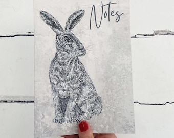 A5 Hare Illustration Notebook – 36 Blank Pages