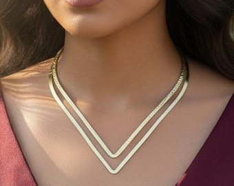 Gargantilla vintage en forma de V hecha a mano: joyería bohemia, witcher yennefer, regalo de San Valentín para ella
