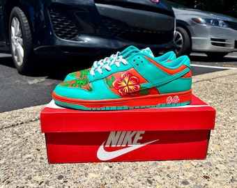 Custom Painted Hawaiian themed shoes (read description)