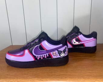 Custom Painted Kuromi themed shoes (read description)